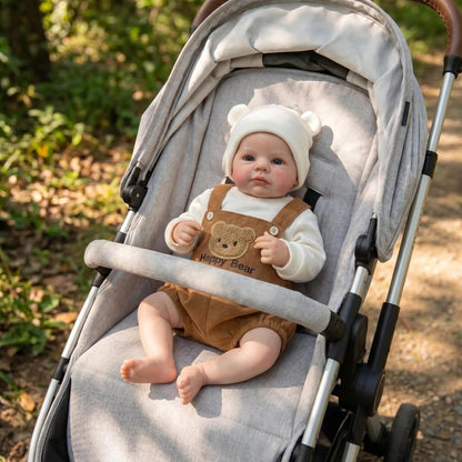 48 cm Loulou Reborn Puppen mit blauen Augen in Braunbär Outfits
