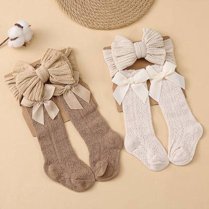 Schleifen-Haarreif und Socken 2-teiliges Set für 43-60cm Puppen