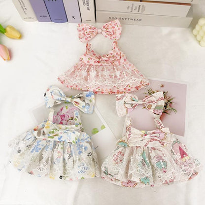 Wunderschönes Spitzenkleid mit Blumenmuster und Haarreif 2-teiliges Set für 30cm Puppen