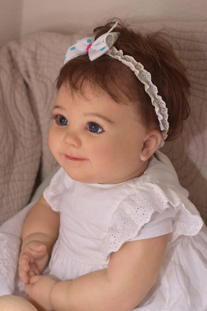 Sylvia 60 cm offene Augen kurzes Haar Reborn Puppe-June Awake