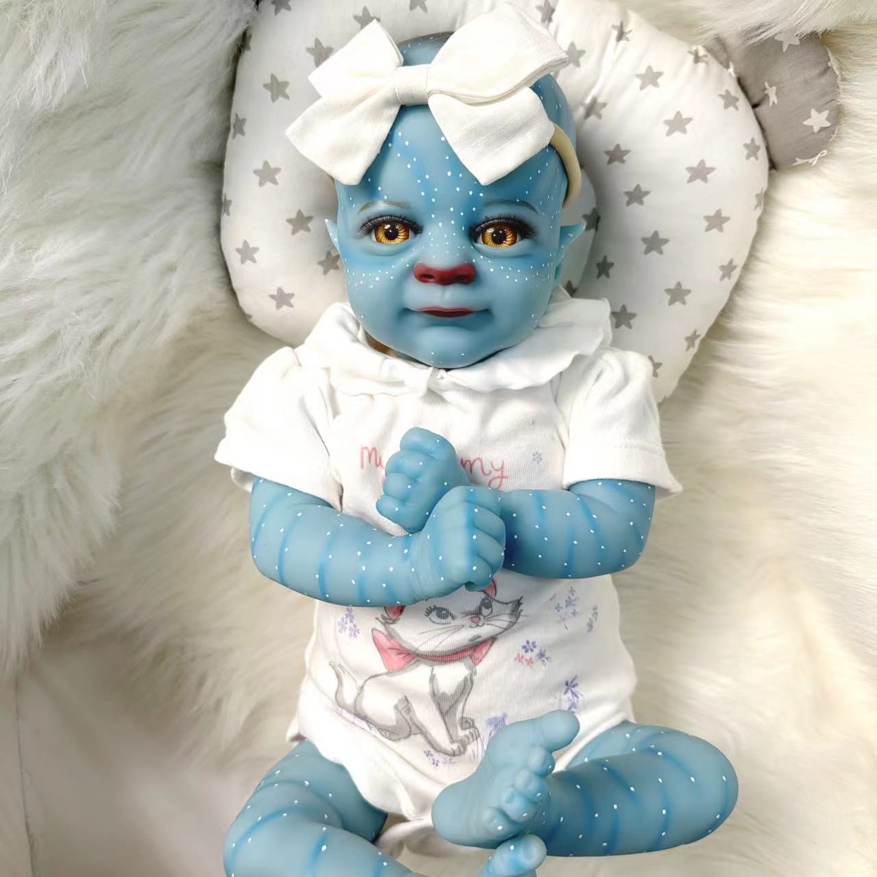19 Zoll Avatar Reborn Puppen mit offenen Augen und Stirnband - Felicia