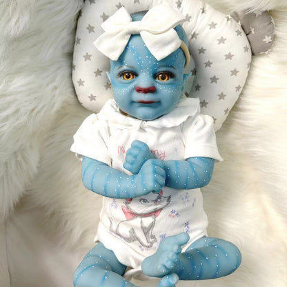 19 Zoll Avatar Reborn Puppen mit offenen Augen und Stirnband - Felicia
