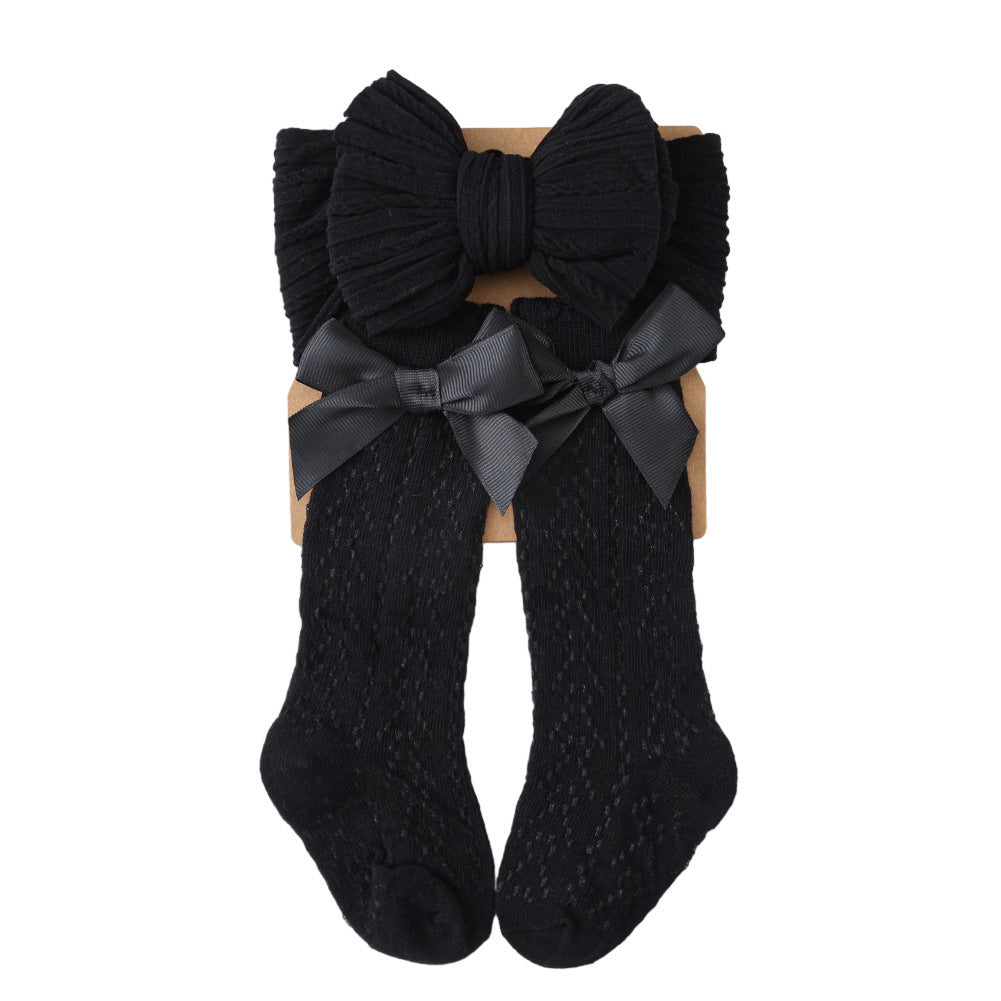 Schleifen-Haarreif und Socken 2-teiliges Set für 43-60cm Puppen