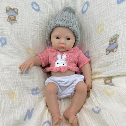 30 cm vollständig aus Silikon gefertigtes Reborn-Baby Meadow Mädchen in rosa Kleidung