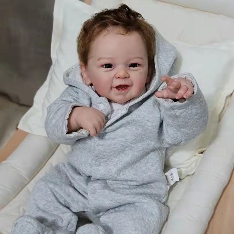 21 Zoll lebensechte Reborn Puppen mit offenen Augen und kurzen Haaren-Phoenix