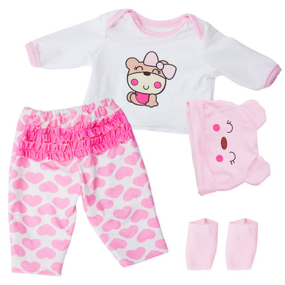 17 Zoll Cartoon Tier Reborn Puppe Kleidungsset(Nur Kleidung, keine Puppe)