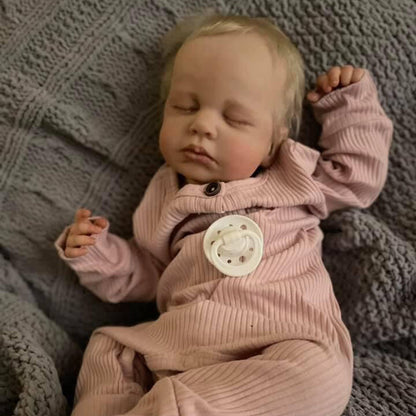 20 Zoll Reborn Puppe mit geschlossenen Augen und blonden Haaren