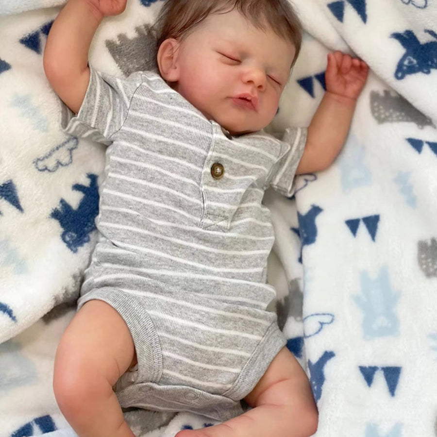 18 Zoll Greg lebensechte Reborn-Puppe mit geschlossenen Augen - Sam