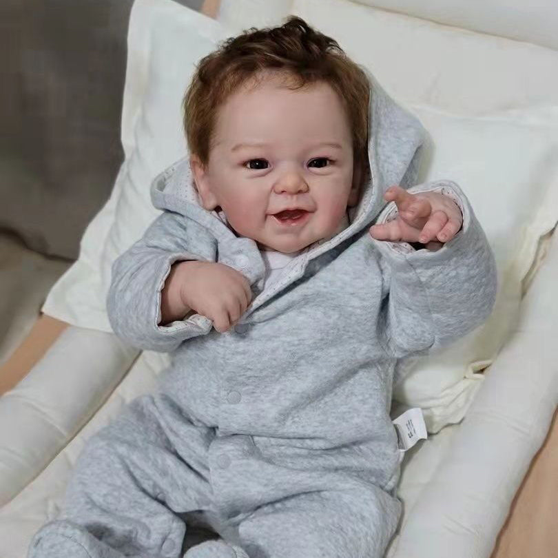 21 Zoll lebensechte Reborn Puppen mit offenen Augen und kurzen Haaren-Phoenix