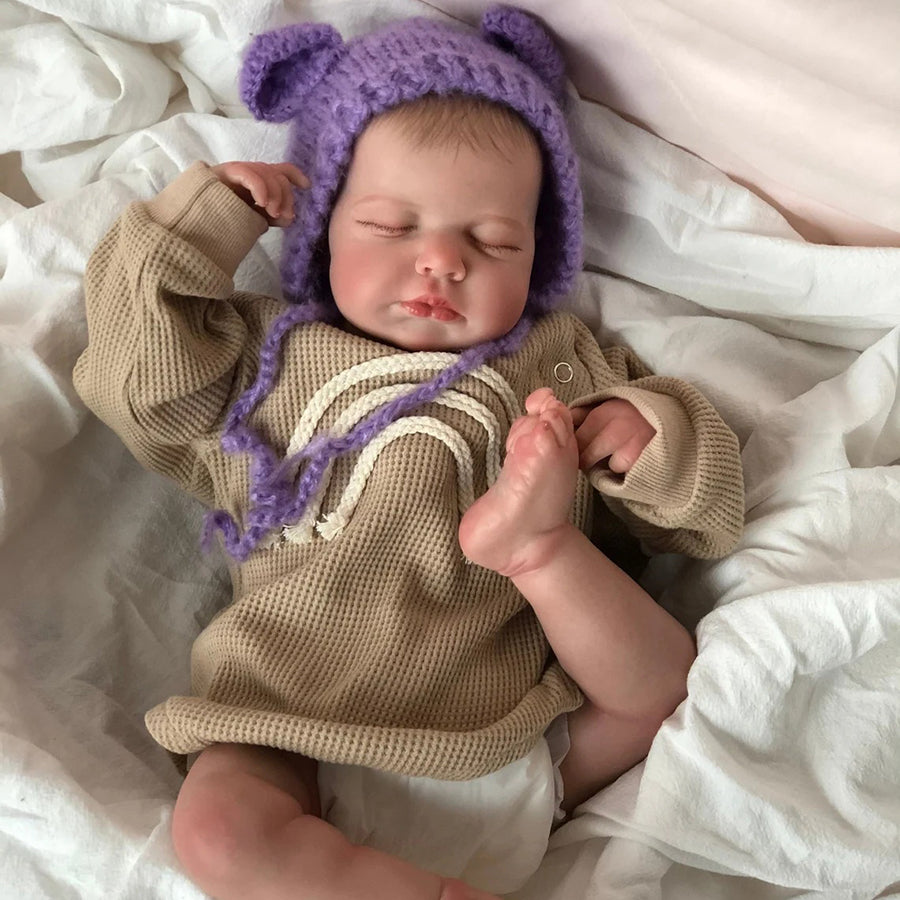 20 Zoll schlafende Reborn Puppen mit bemalten Haaren - Loulou