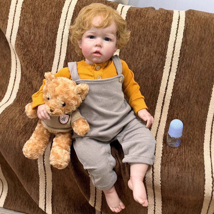 22 Zoll süße Reborn-Babypuppe mit blondem Haar - Liam