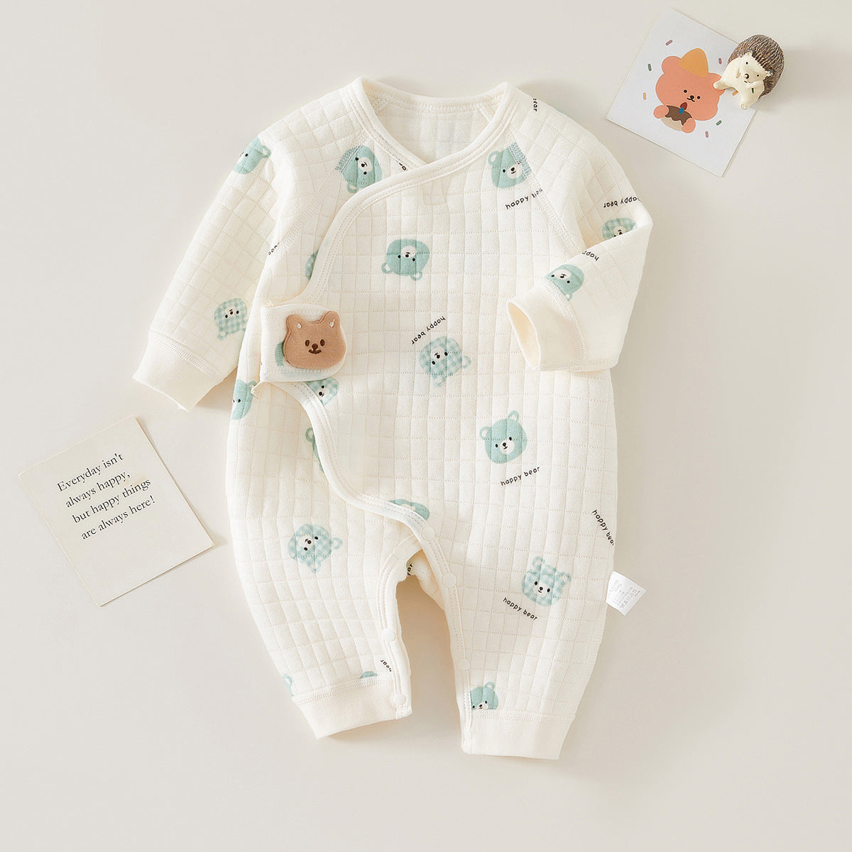 Warmer Piggy-Strampler mit langen Ärmeln für 20-27 Zoll Reborn-Puppen