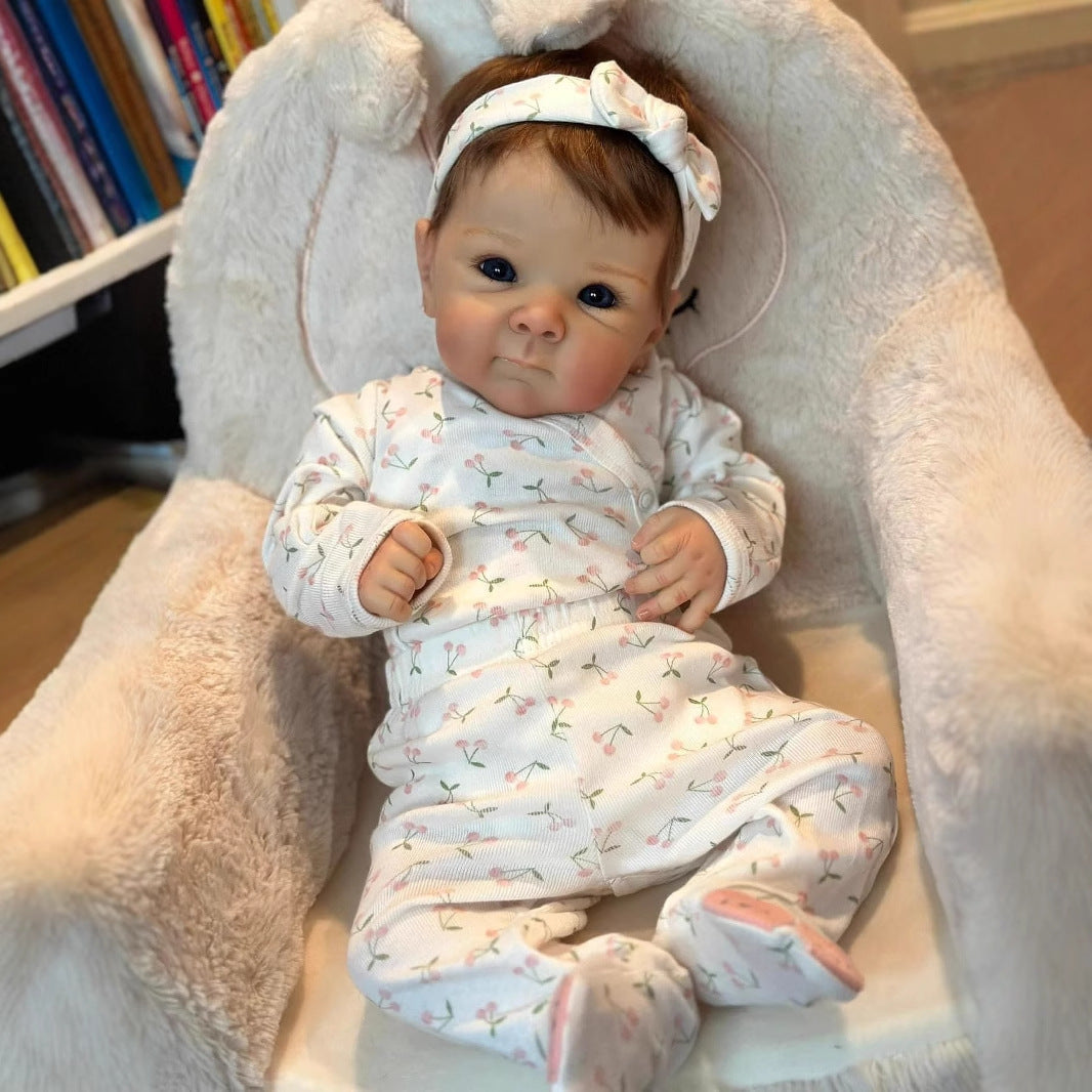 18-Zoll Reborn Puppe Bettie mit blauen Augen kurzem Haar und weichem Körper