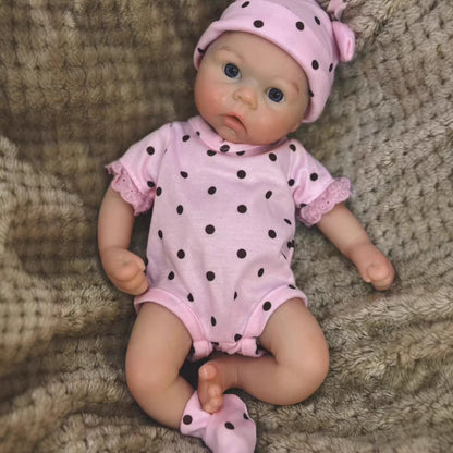33 cm Silikon-Reborn-Zwillingsschwestern in rosa Kleidung