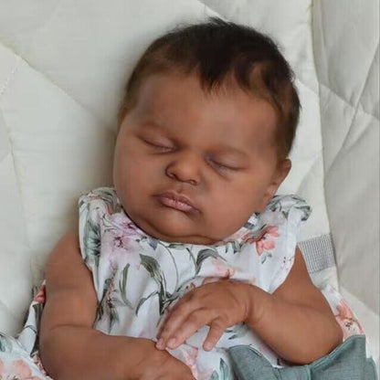 20 Zoll Eileen Geschlossene Augen Afroamerikanische Rebornpuppen-Laura