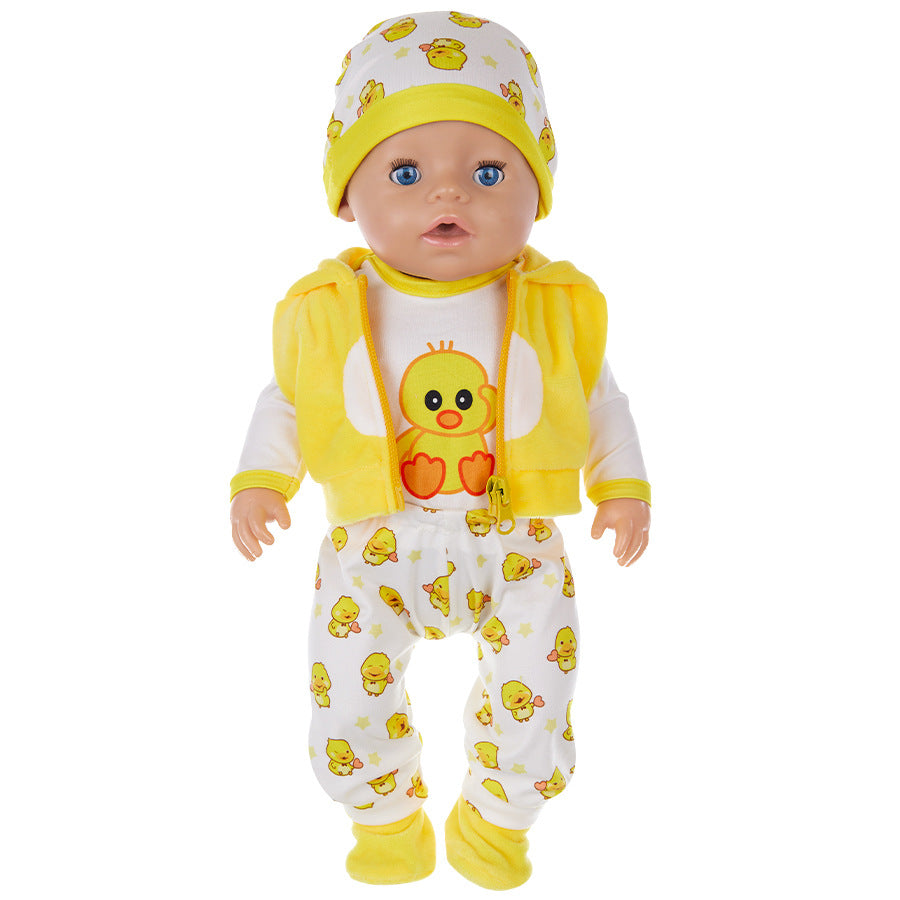 17 Zoll Cartoon Tier Reborn Puppe Kleidungsset(Nur Kleidung, keine Puppe)