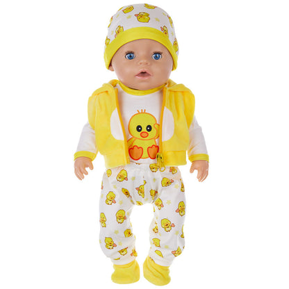 17 Zoll Cartoon Tier Reborn Puppe Kleidungsset(Nur Kleidung, keine Puppe)