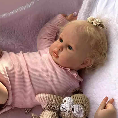 60 cm Queena Realistische offene Augen blonde Haare Reborn Puppe Lottie