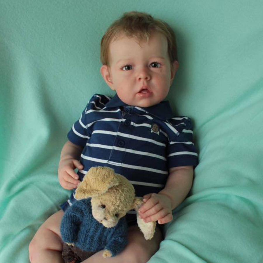 20 Zoll Cyril Reborn Puppenjungen mit kurzen Haaren und offenen Augen