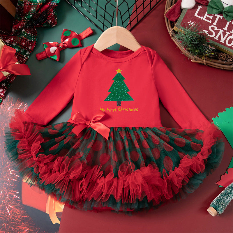 Weihnachtskleid und Stirnband für 24 Zoll Reborn Puppen