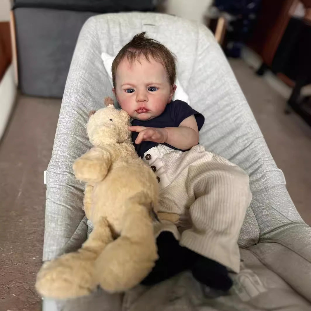 24 Zoll lebensechte Reborn Puppen mit offenen Augen und kurzen Haaren