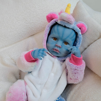19 Zoll Loulou Reborn-Baby-Avatar-Mädchen mit offenen Augen