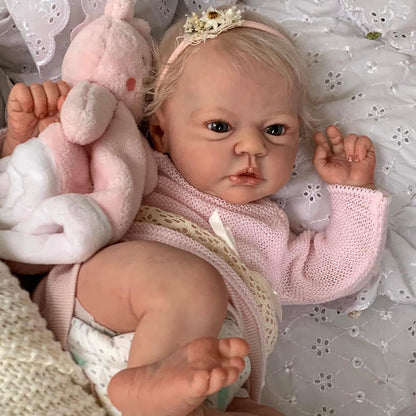 19 Zoll Reborn Zwillings puppen mit offenen Augen und kurzen blonden Haaren