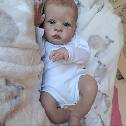 19 Zoll lebensechte blaue Augen Reborn Puppe-Oskar