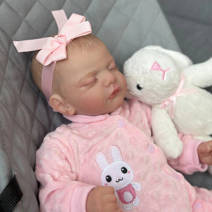 48 cm lebensechte Sam-Reborn Puppe mit weichem Körper in rosa Kleidung