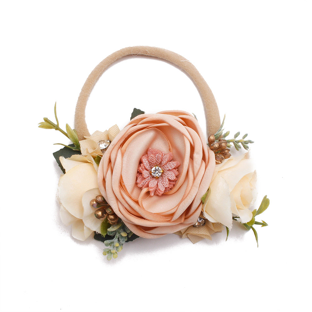 Pastoral elastisches Nylon-Blumen-Baby-Stirnband