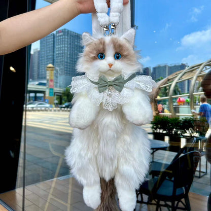 Süßer lebensechter Plüsch-Rucksack mit Ragdoll-Katze-Simulation