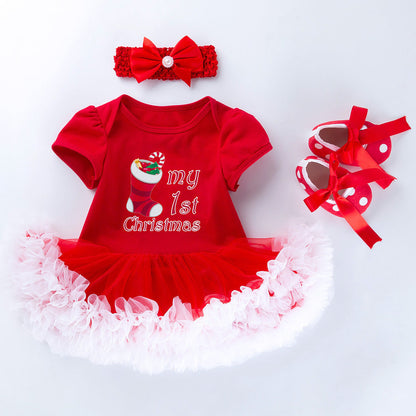 Kurzärmlige Weihnachtskleidung für 22-23 Zoll Reborn-Puppen