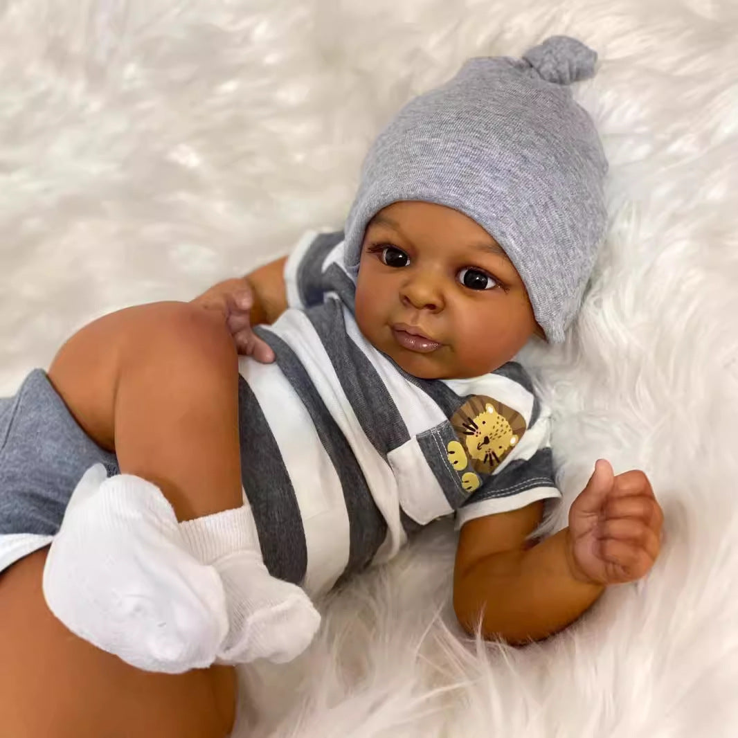 Clara 23 Zoll realistische afroamerikanische Rebornpuppen mit offenen Augen - Jaylan