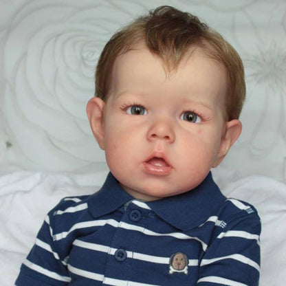 20 Zoll Cyril Reborn Puppenjungen mit kurzen Haaren und offenen Augen