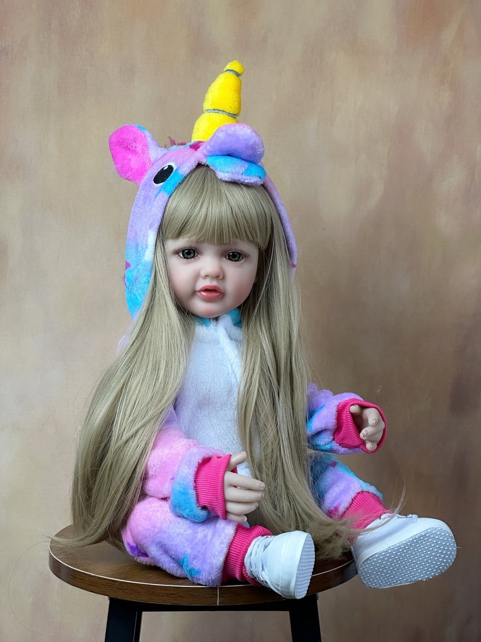 22 Zoll offene Augen lange blonde Haare Reborn Puppe Mädchen - Betty