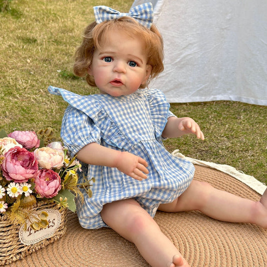 24 Zoll offene Augen blonde Haare Reborn Babypuppe-Sandie