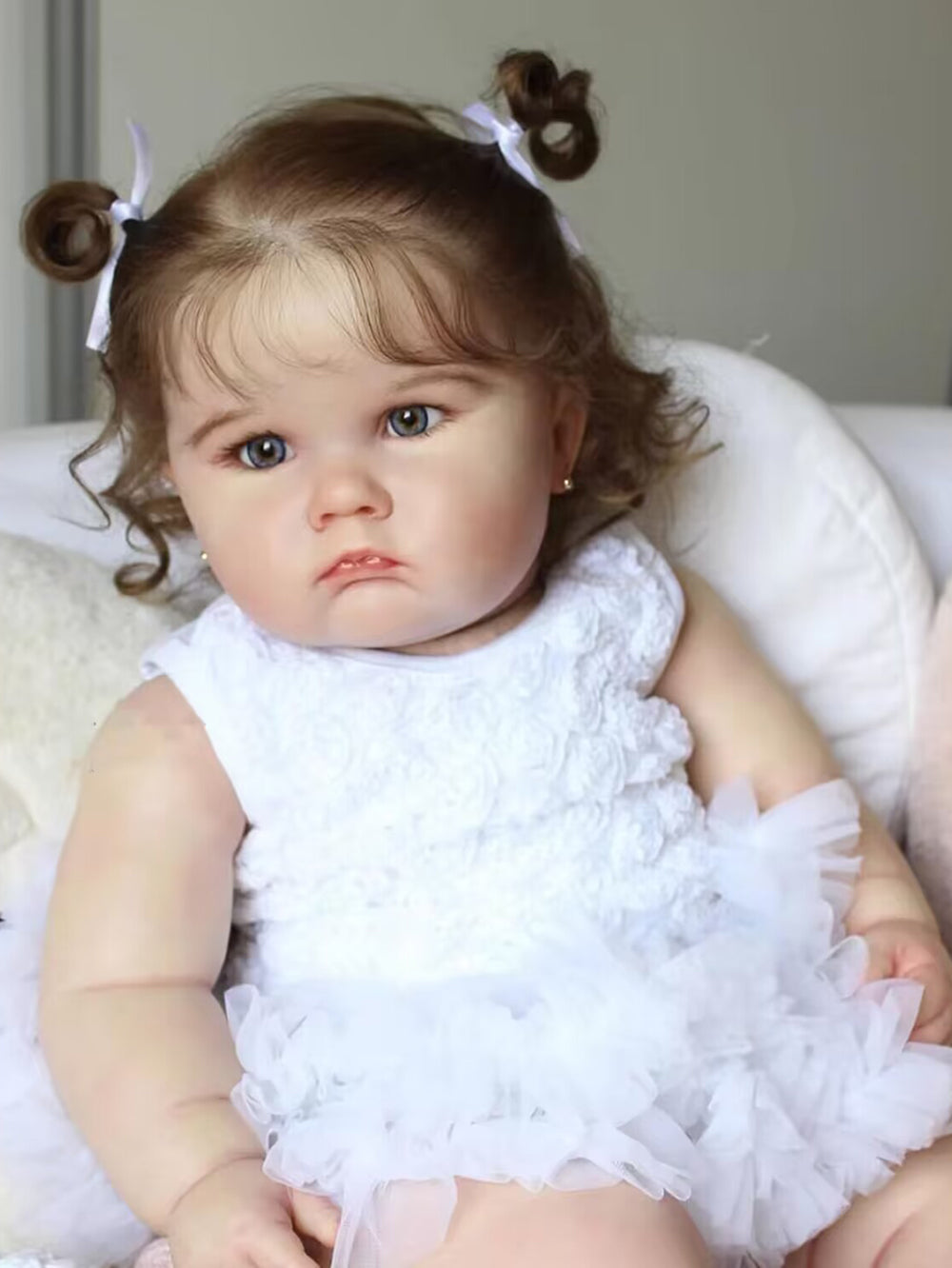 60 cm Reborn Susan-Puppe mit offenen Augen und braunem Haar