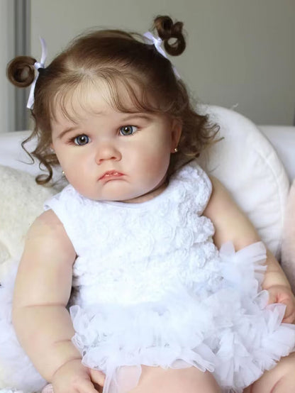 60 cm Reborn Susan-Puppe mit offenen Augen und braunem Haar