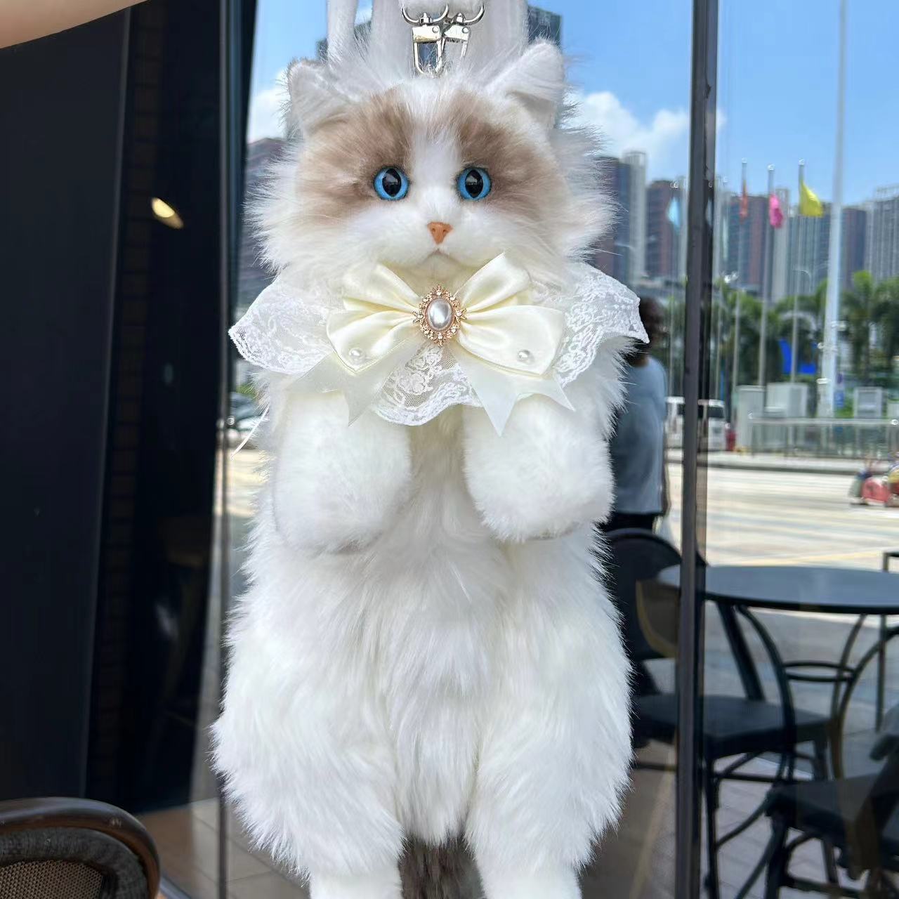 Süßer lebensechter Plüsch-Rucksack mit Ragdoll-Katze-Simulation