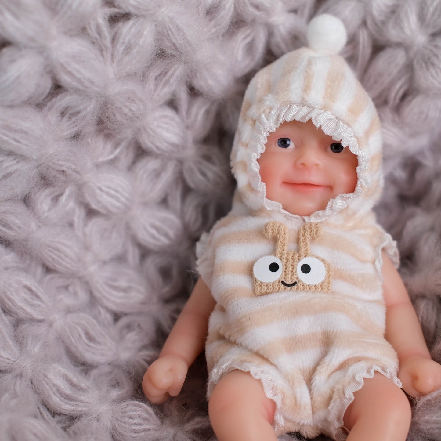 6 Zoll Mini-Silikon-Reborn-Puppe Mädchen mit offenen Augen - Sebastian