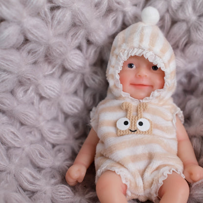 6 Zoll Mini-Silikon-Reborn-Puppe Mädchen mit offenen Augen - Sebastian