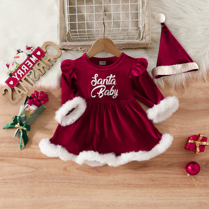 Weihnachtskleid und Mütze 2-teiliges Set für 20-24 Zoll Reborn-Puppen