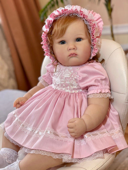 60 cm Zone Reborn Puppe mit offenen Augen und braunen Haaren - Charlotte