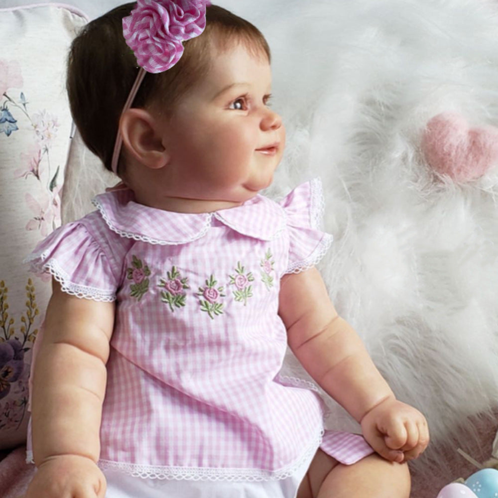 Penny 20 Zoll Reborn Puppe Mädchen mit kurzen braunen Haaren-Maddie
