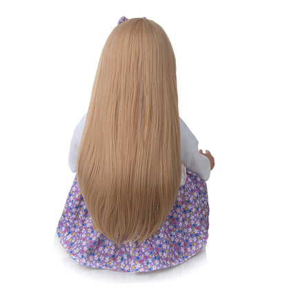 24 Zoll offene Augen lange Haare Reborn Zwillinge Baby Mädchen