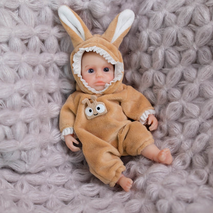 6 Zoll Mini-Silikon-Reborn-Puppe Mädchen Loulou mit offenen Augen
