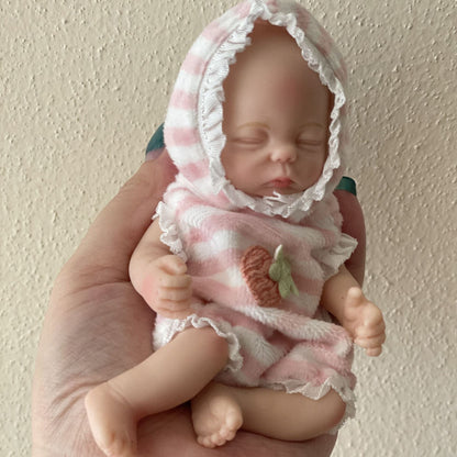 6 zoll Geschlossen Augen Volle Silikon Mini Reborn Puppe Zwillinge Mädchen