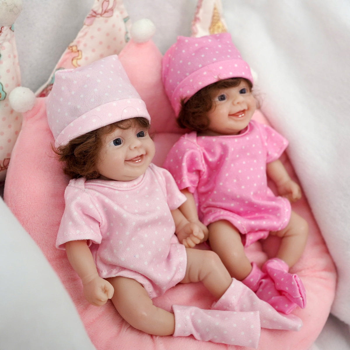 6 zoll/15cm Offenen Augen Mini Volle Silikon Reborn Puppe Zwillinge