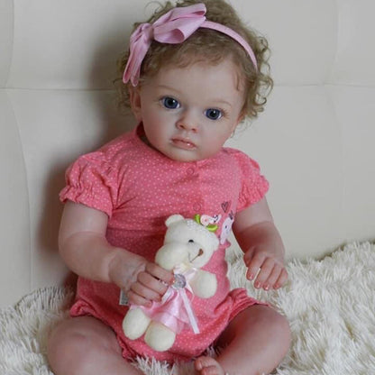 24 Zoll Renee Reborn babypuppen mit blondem Haar und offenen Augen