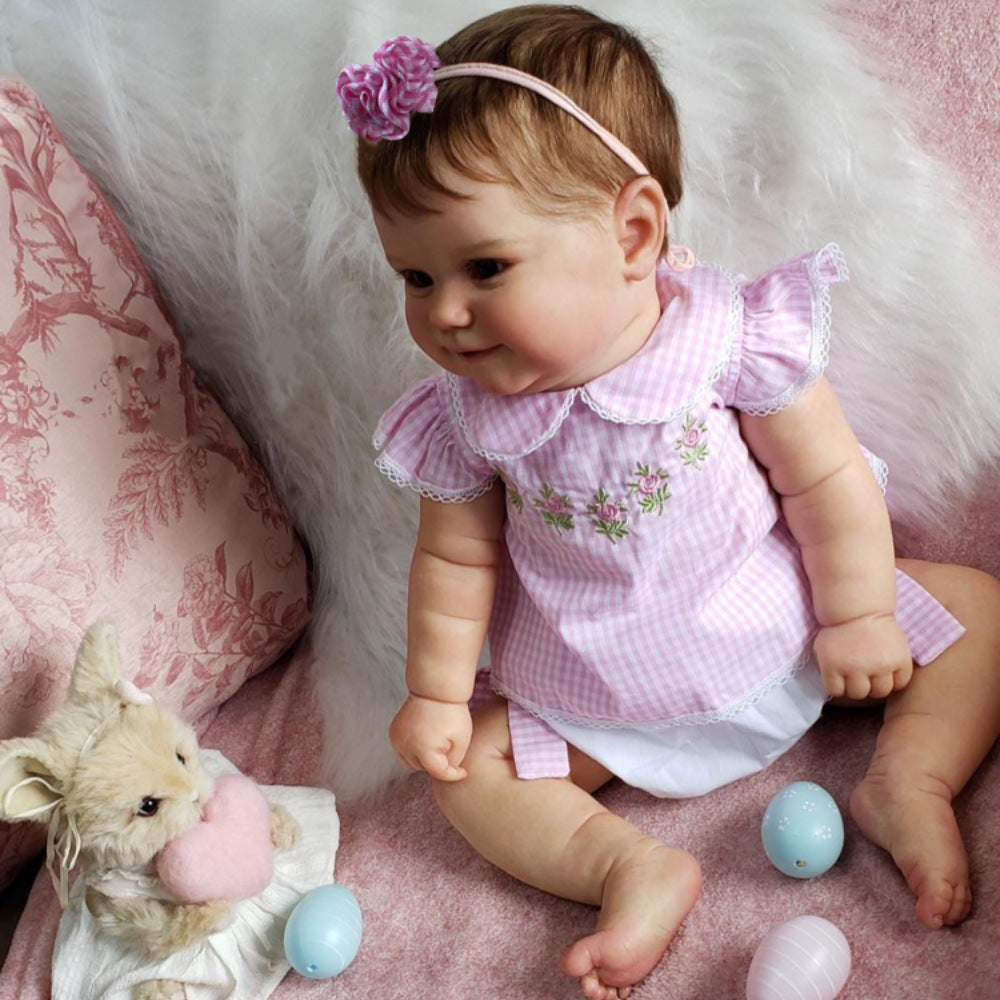Penny 20 Zoll Reborn Puppe Mädchen mit kurzen braunen Haaren-Maddie